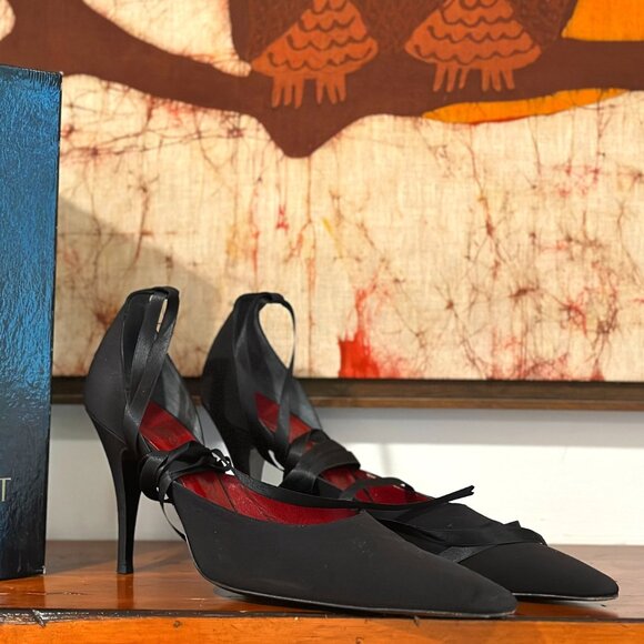 YSL Vintage Heels with Ankle Strap - Picture 1 of 6